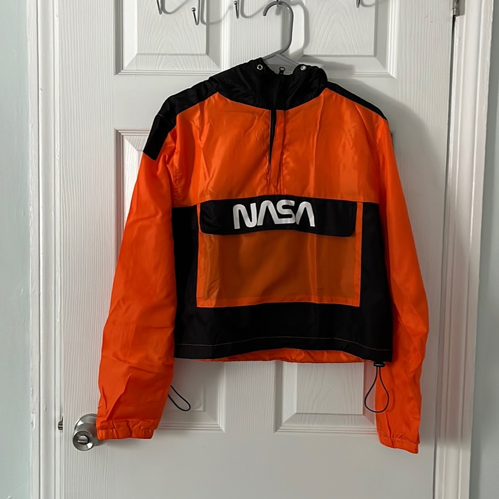 Chemistry Orange NASA Design Water-Resistant Pullover